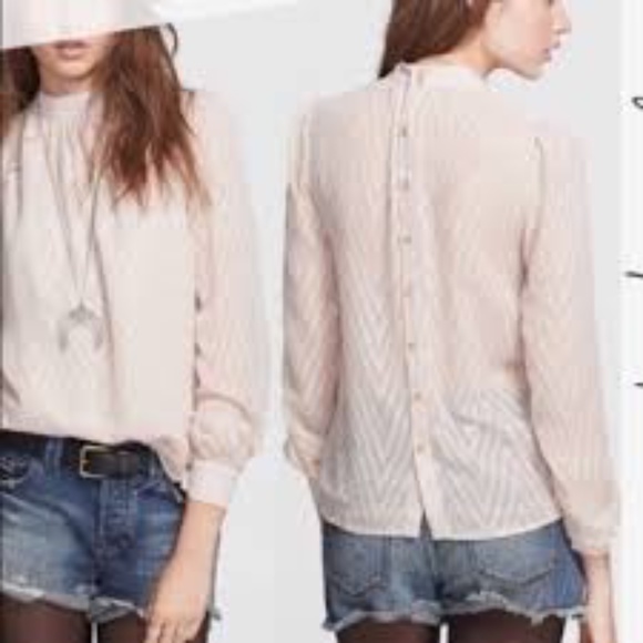 FREE PEOPLE AFTER MIDNIGHT BLUSH SHIRT - Picture 1 of 1